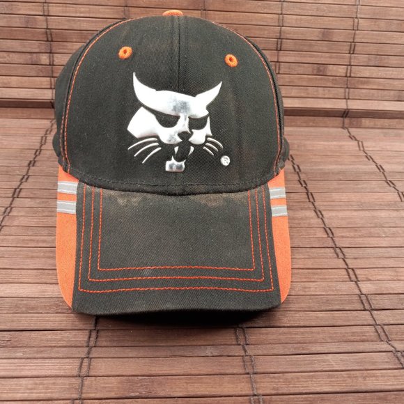 Bobcat Liquid Metal Black Orange Hat Baseball Cap 250296 - Picture 2 of 13